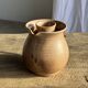 Vintage brutalist stoneware pink wine cooler pitcher H19