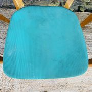 Set of 4 vinyl and wood chairs