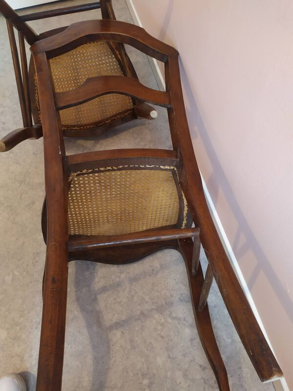 Paire de chaises cannées