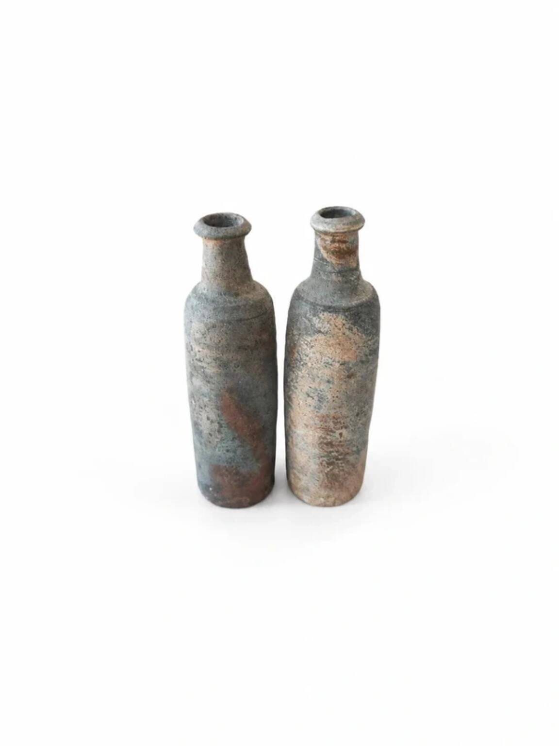 Pair of antique stoneware bottles from Normandy – Ger
