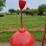 Vintage Red Metal Pendant Light