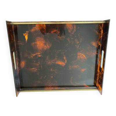 Plateau en lucite Maison Mercier 1970