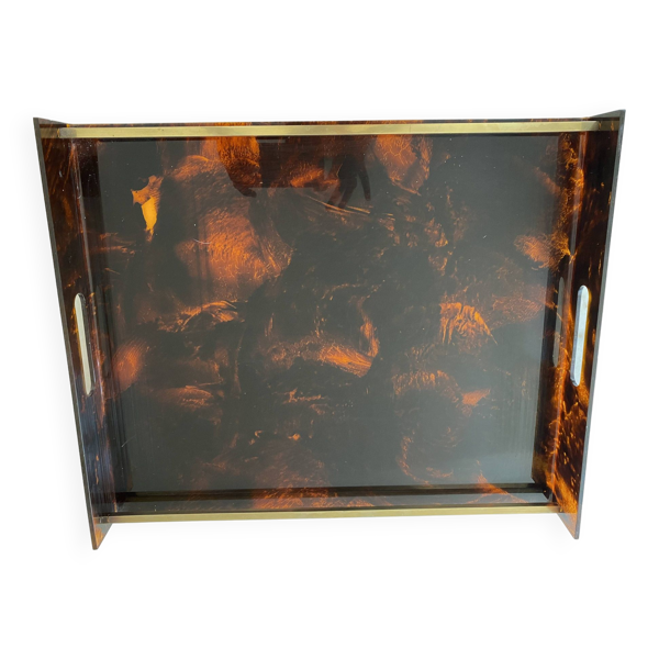 Plateau en lucite Maison Mercier 1970