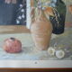 Still life oil on cardboard signed framed under glass