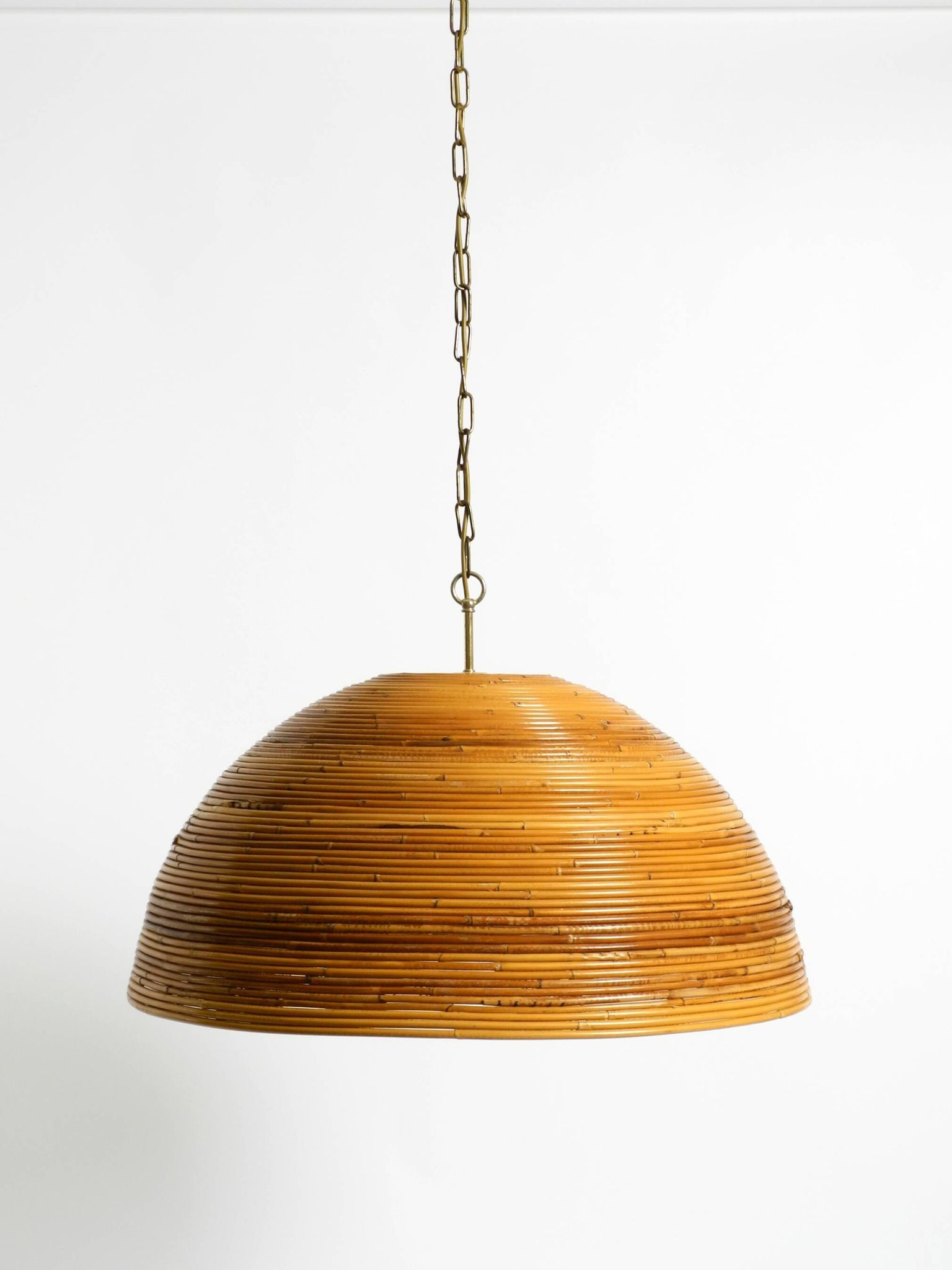 Italian 1970s bamboo ceiling pendant lamp | Ø 72 cm | Vivai del Sud