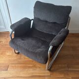 Herlag chrome metal cantilever armchair by Johan Bertil Häggström