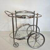 Oval silver-plated brass trolley from Maison Baguès.