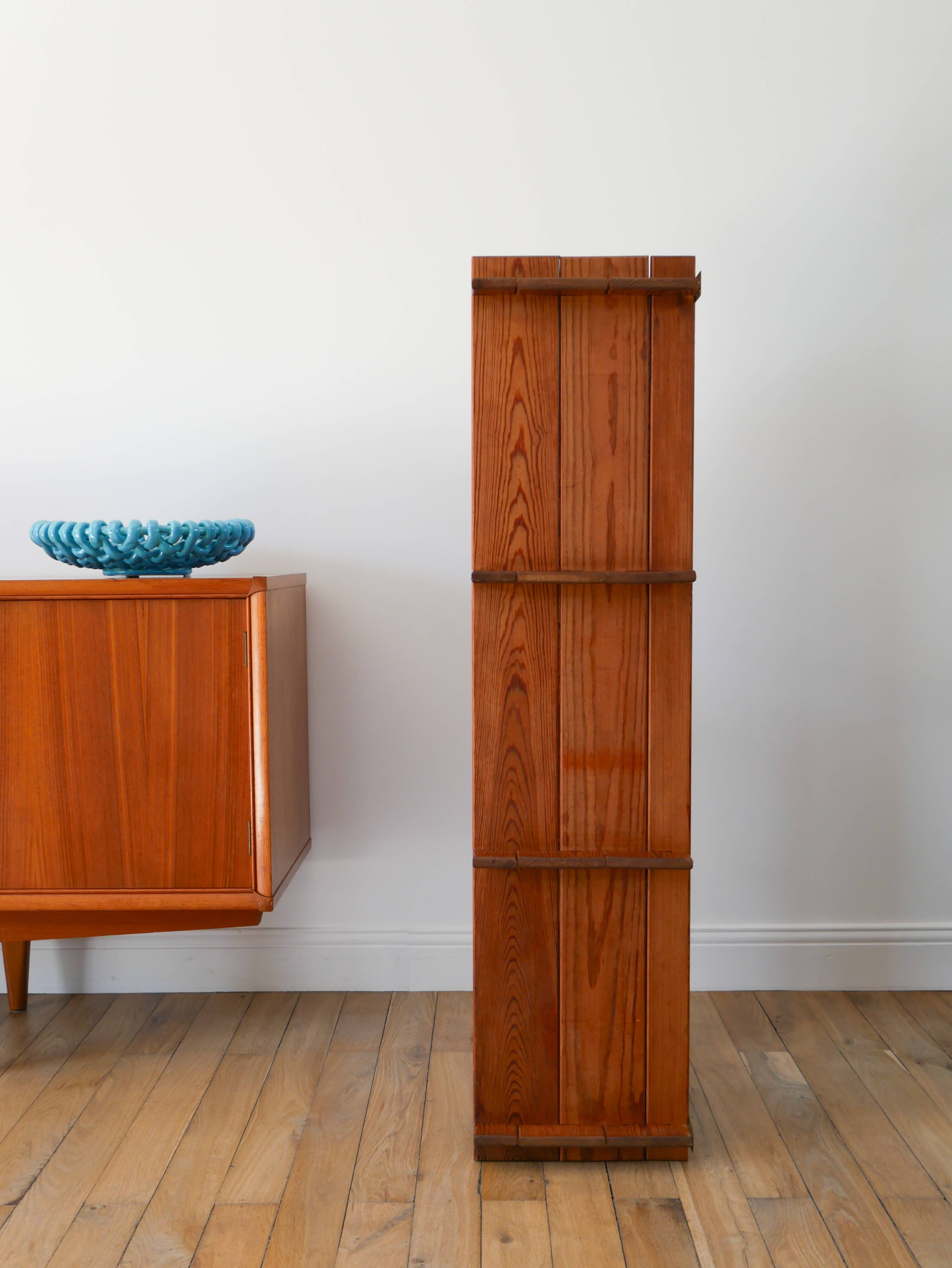 Pine shelf, on legs or to be placed, 1980