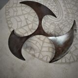 Knut Hesterberg's Propeller Round Coffee Table, steel structure and glass tray