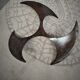 Knut Hesterberg's Propeller Round Coffee Table, steel structure and glass tray