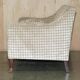 Fabric sofa and footstool, handmade in England.