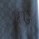 Set of 4 old black damask towels embroidered monogram MC, circa 1920