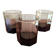 Set of three hexagonal smoked glass glasses – 1970s