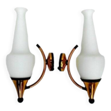 Brass sconces 1950s, set of 2.