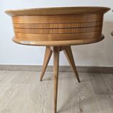 Paire de table de chevet vintage tripode années 50