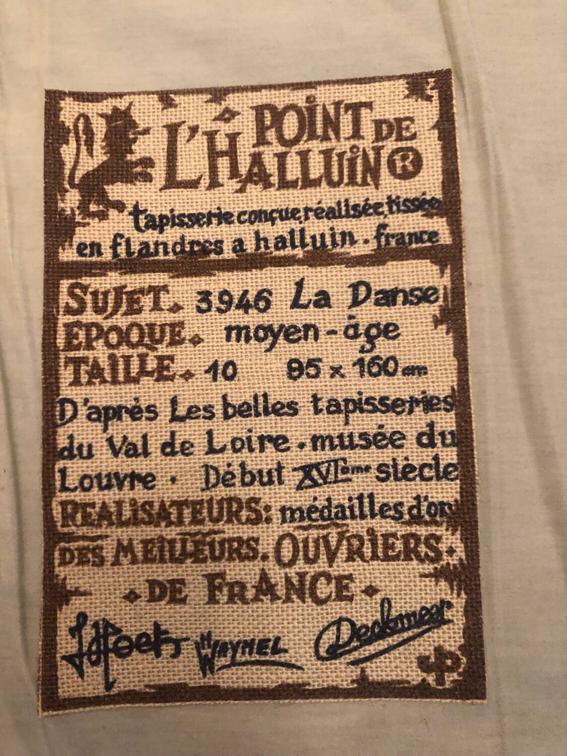 Halluin stitch tapestry