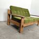 Brutalist oak sofa