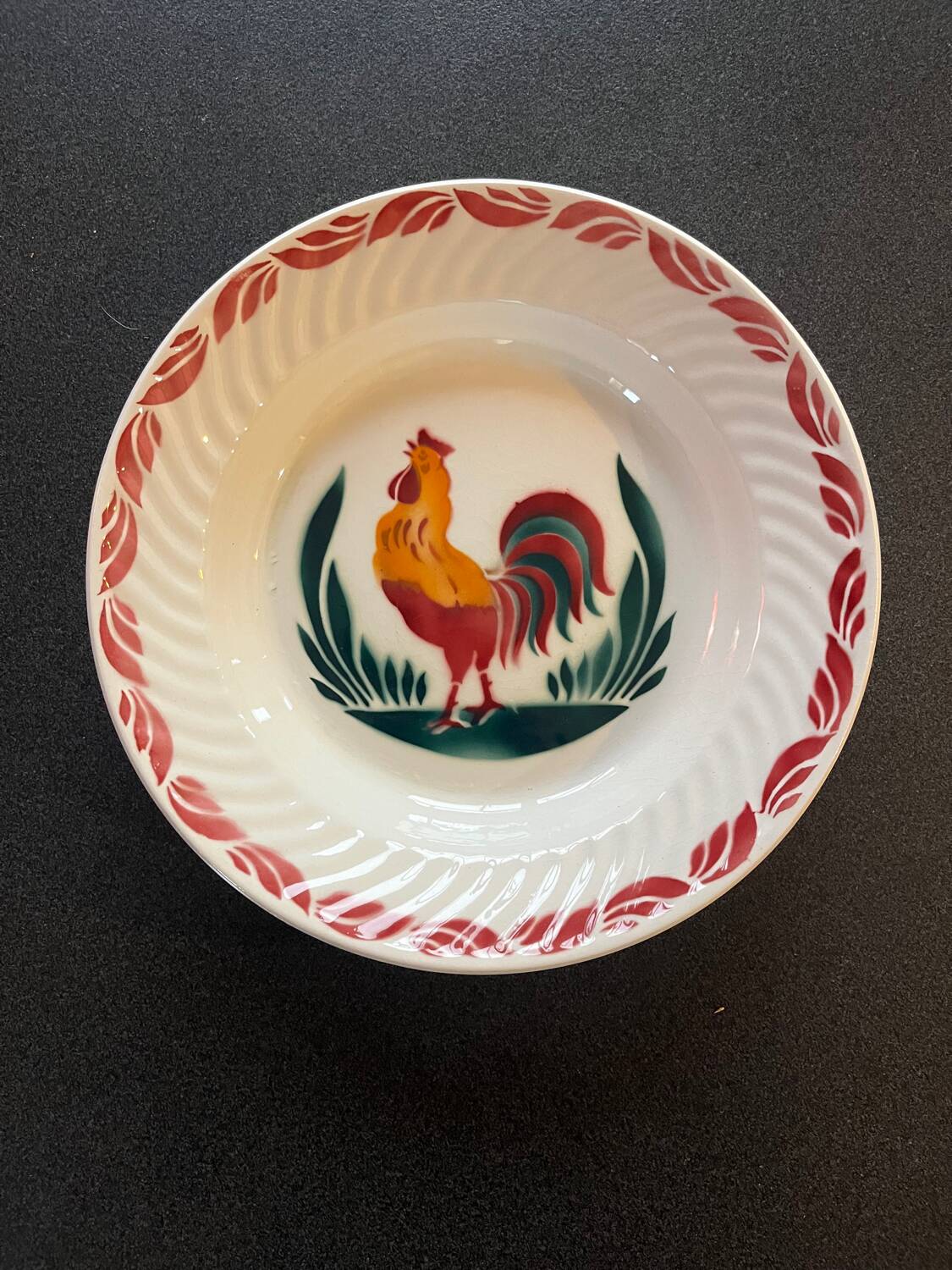 Antique Serving Dish – L’Amandinoise – Rooster Decoration