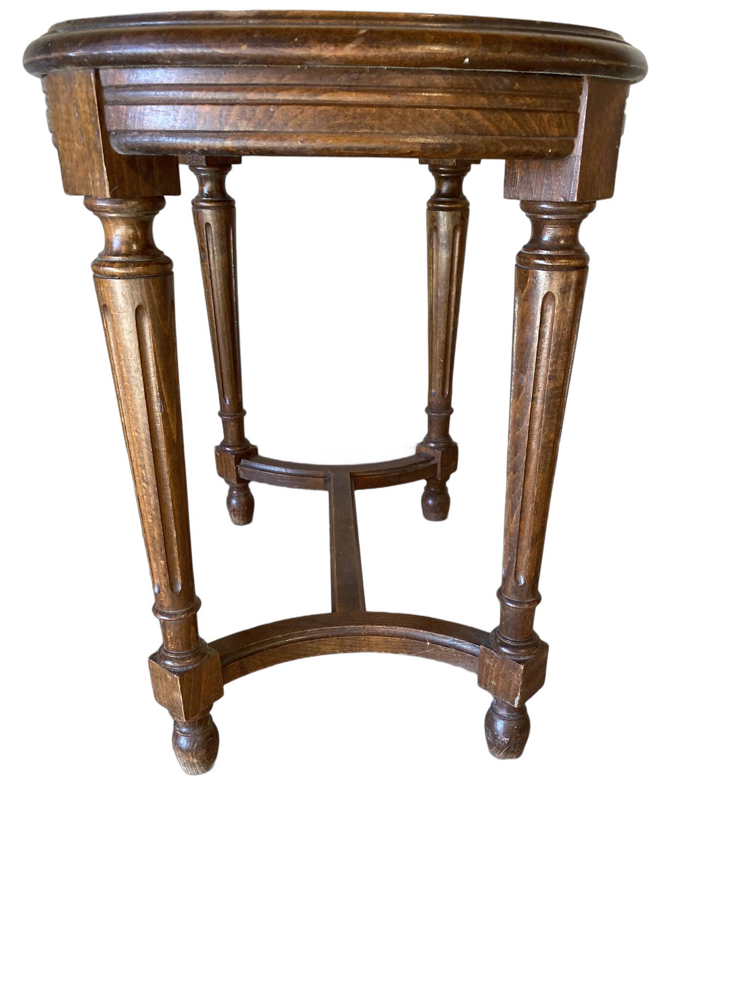 Louis XVI style caned piano stool