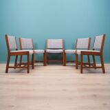 Set of five teak chairs, Danish design, 1970s, production: Denmark