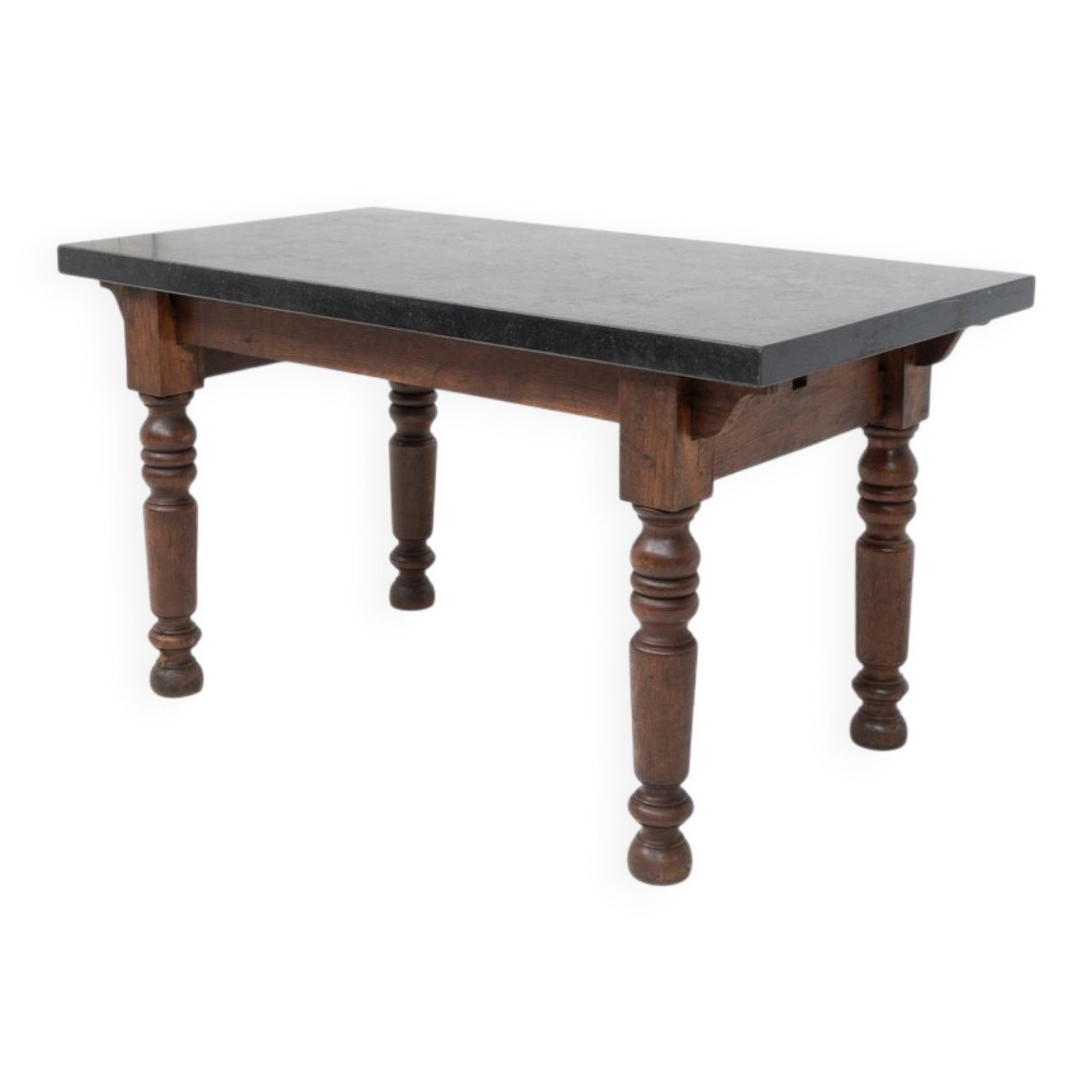 Console en chêne et pierre français antique, 1880