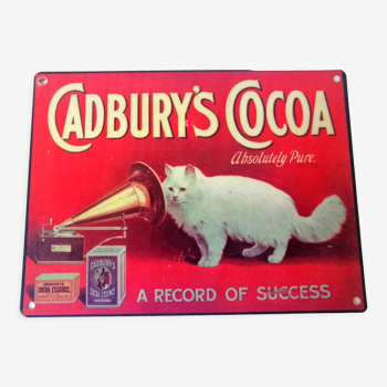 Plaque publicitaire cadbury's cocoa pub rétro vintage