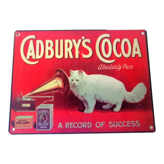Plaque publicitaire cadbury's cocoa pub rétro vintage