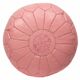 Pink leather pouf