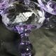 8 colorful crystal champagne cups engraved mid 20th