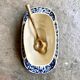 Saucière Gien en terre de fer, service "Blue Ibis" late nineteenth century