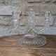 Antique molded glass candle holder for 3 taper candles