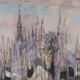 Contemporary painting signed Attilio Rossi, oil on canvas, 1980s.