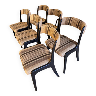 Set of six Baumann Gondole chairs