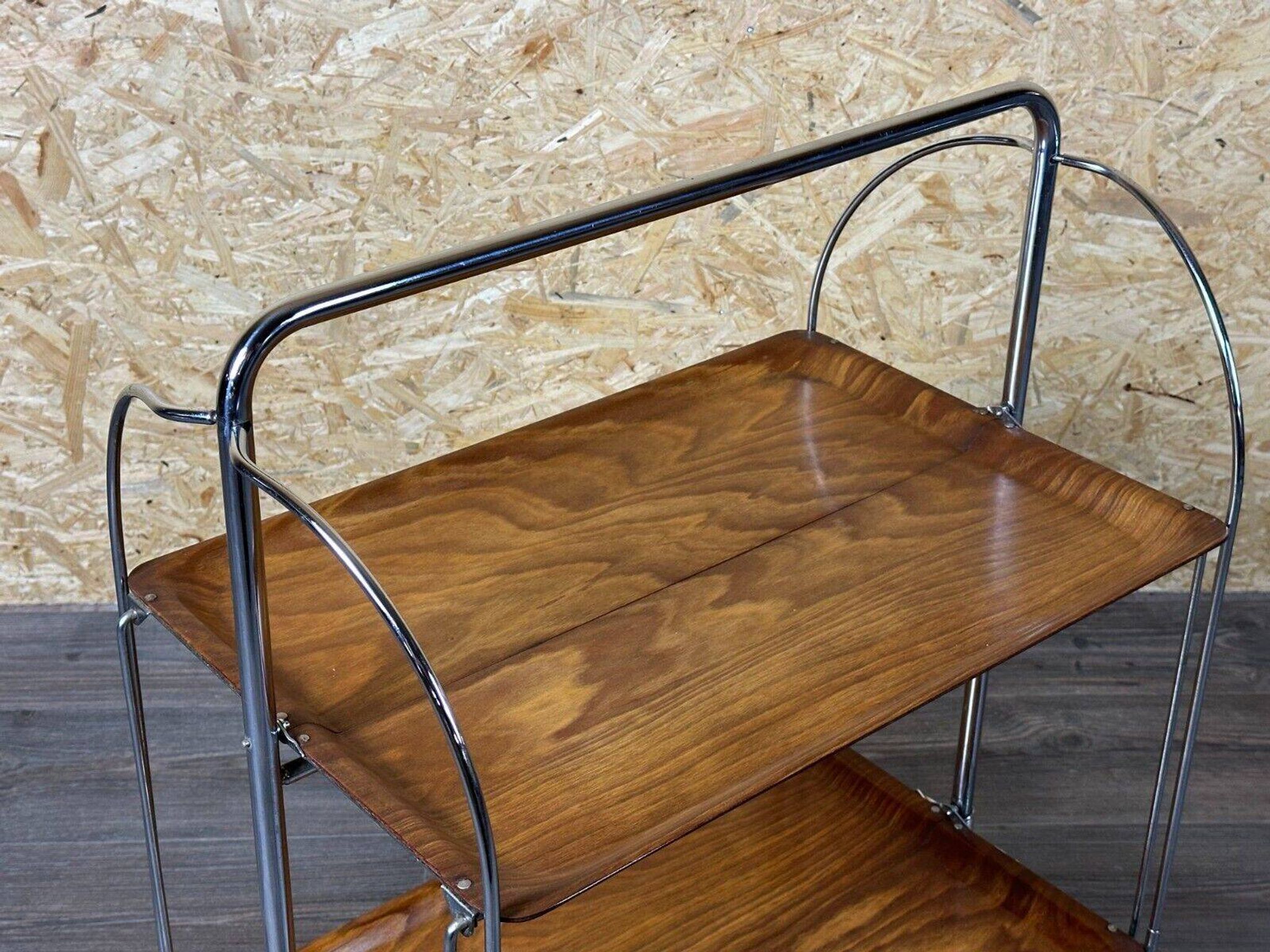 Chariot de service table d'appoint dinette space age brown design 60s 70s