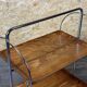 Chariot de service table d'appoint dinette space age brown design 60s 70s