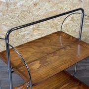 Chariot de service table d'appoint dinette space age brown design 60s 70s