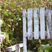 Set of 4 folding garden chairs in slatted wood – 1940 design