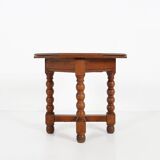 Antique French octangular folding table in solid oak, ca. 1850