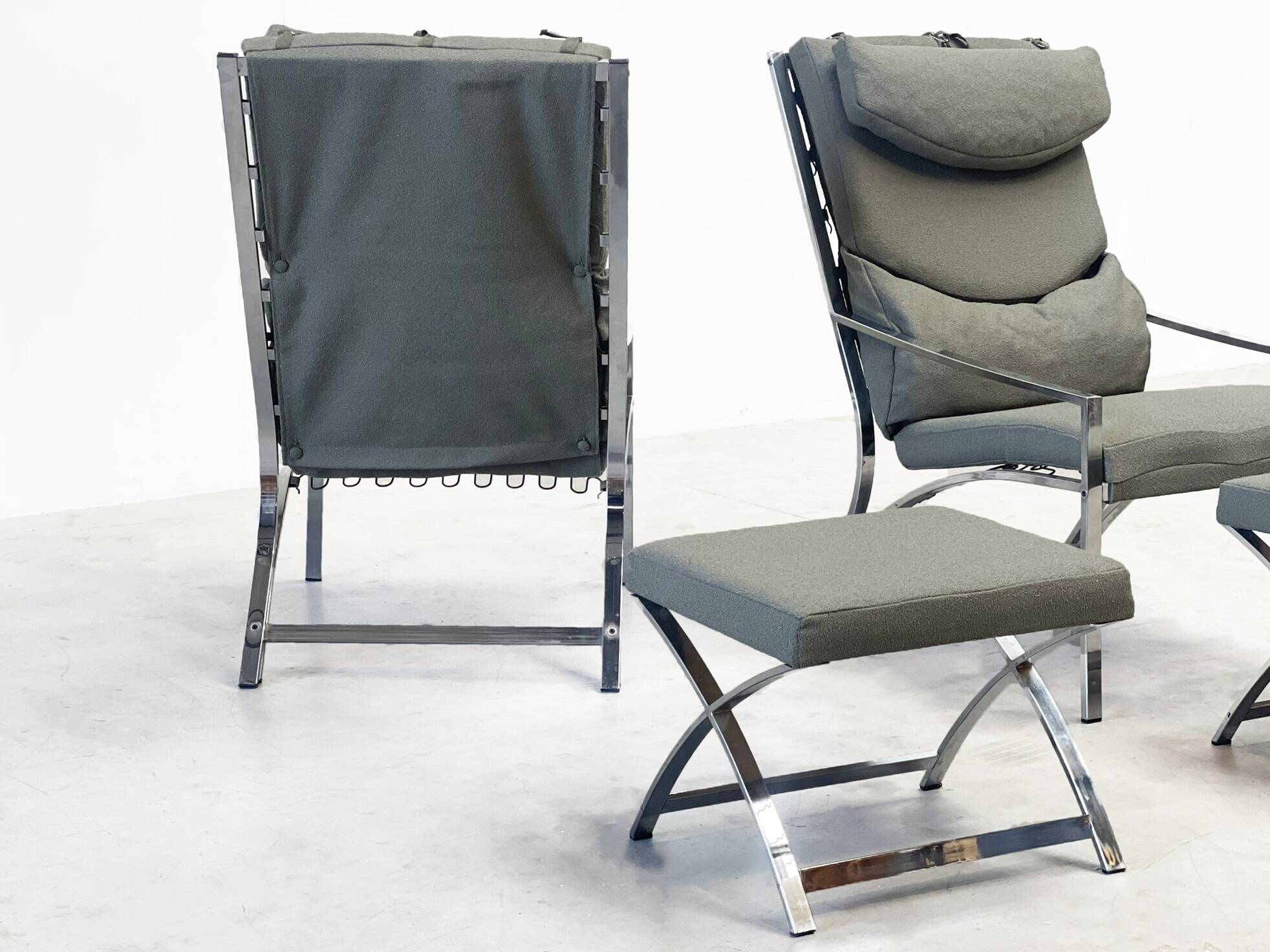 Elegant chrome lounge chairs