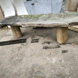 Large brutalist slate table