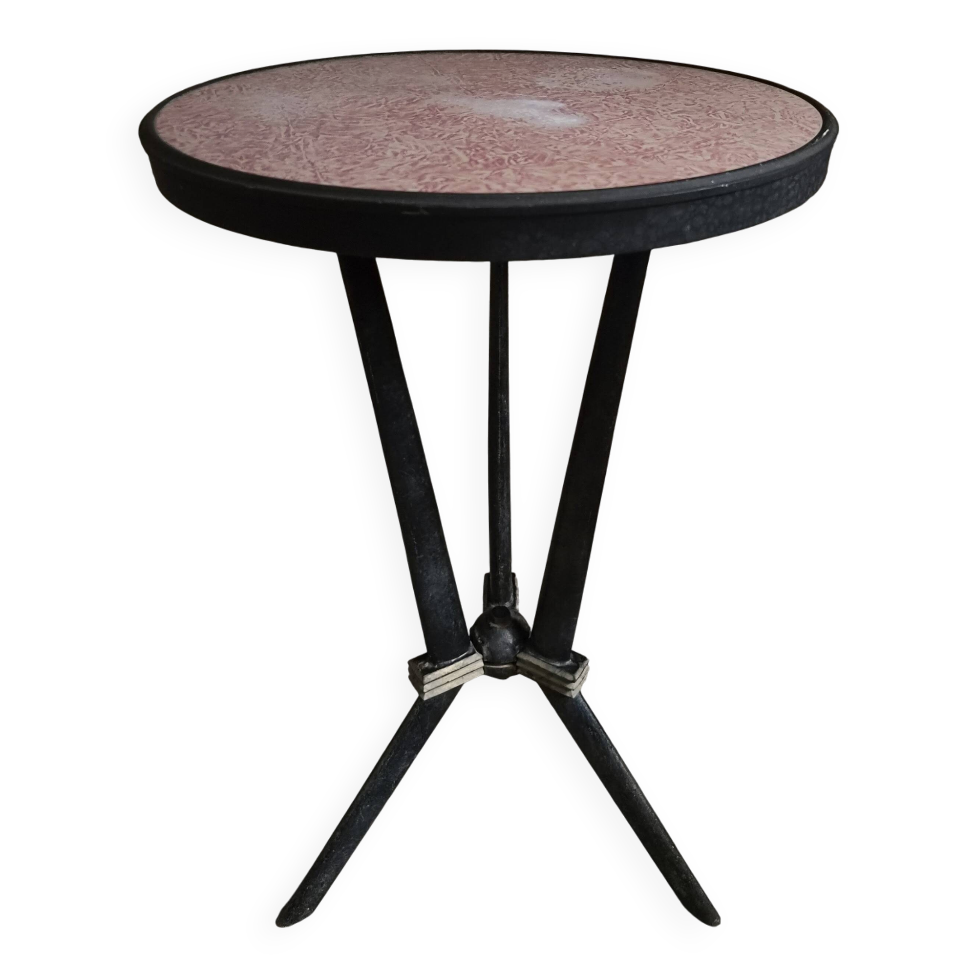 Table bistrot art déco française avec plateau Rex bakélite – c.1930–1940