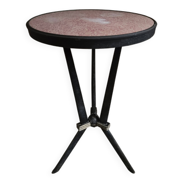 Table bistrot art déco française avec plateau Rex bakélite – c.1930–1940