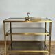 Table d' appoint en verre &laiton vintage