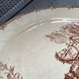 Flat plates iron earth hunting scene vieillard