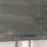 Oil painting on canvas meditative landscape