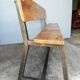 Metal bench and solid wood old vintage indus workshop