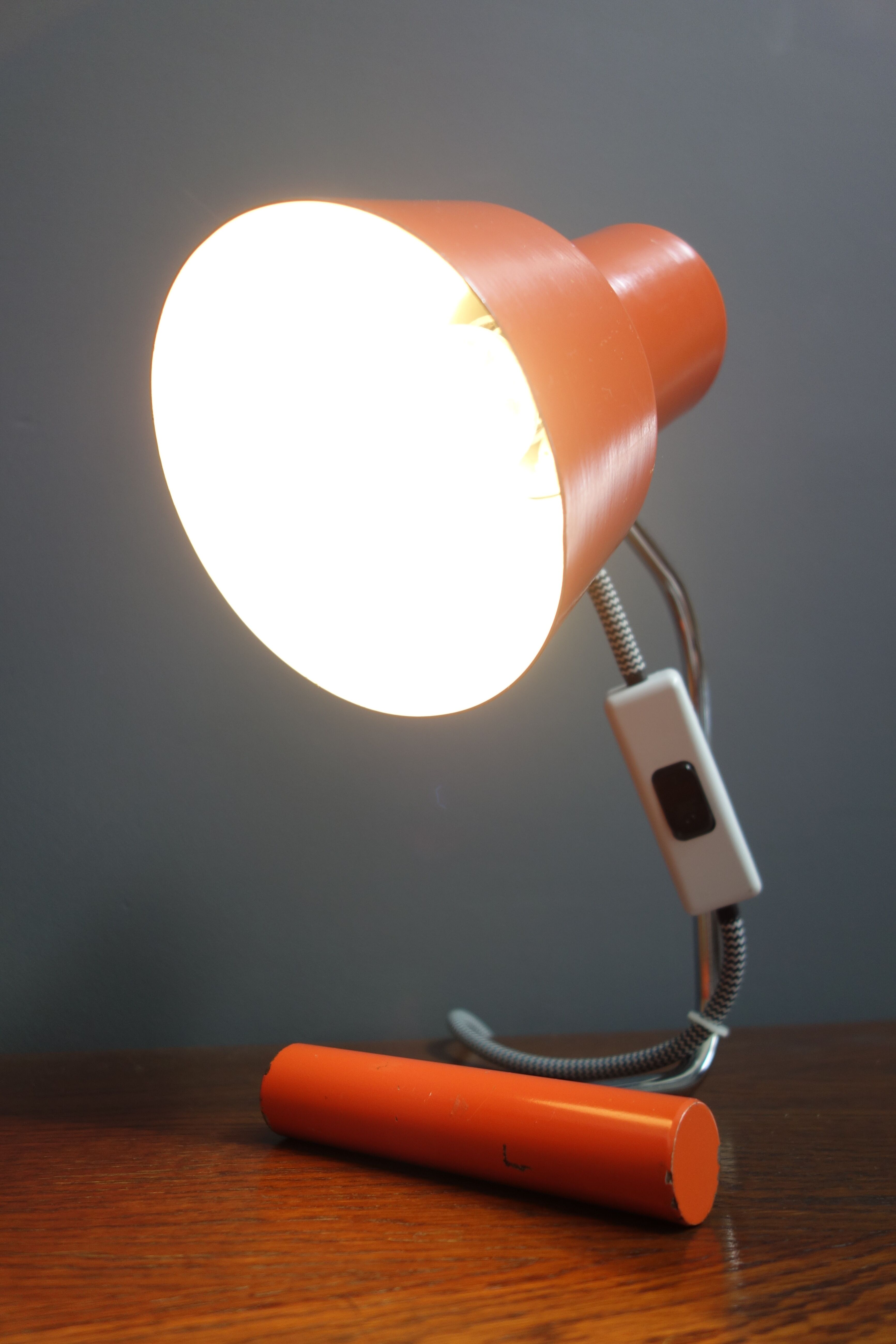 Orange desk lamp by Josef Hurka for Napako 1970