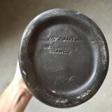 Free-form vase in black ceramic by Louis Giraud in Vallauris, circa 1960.