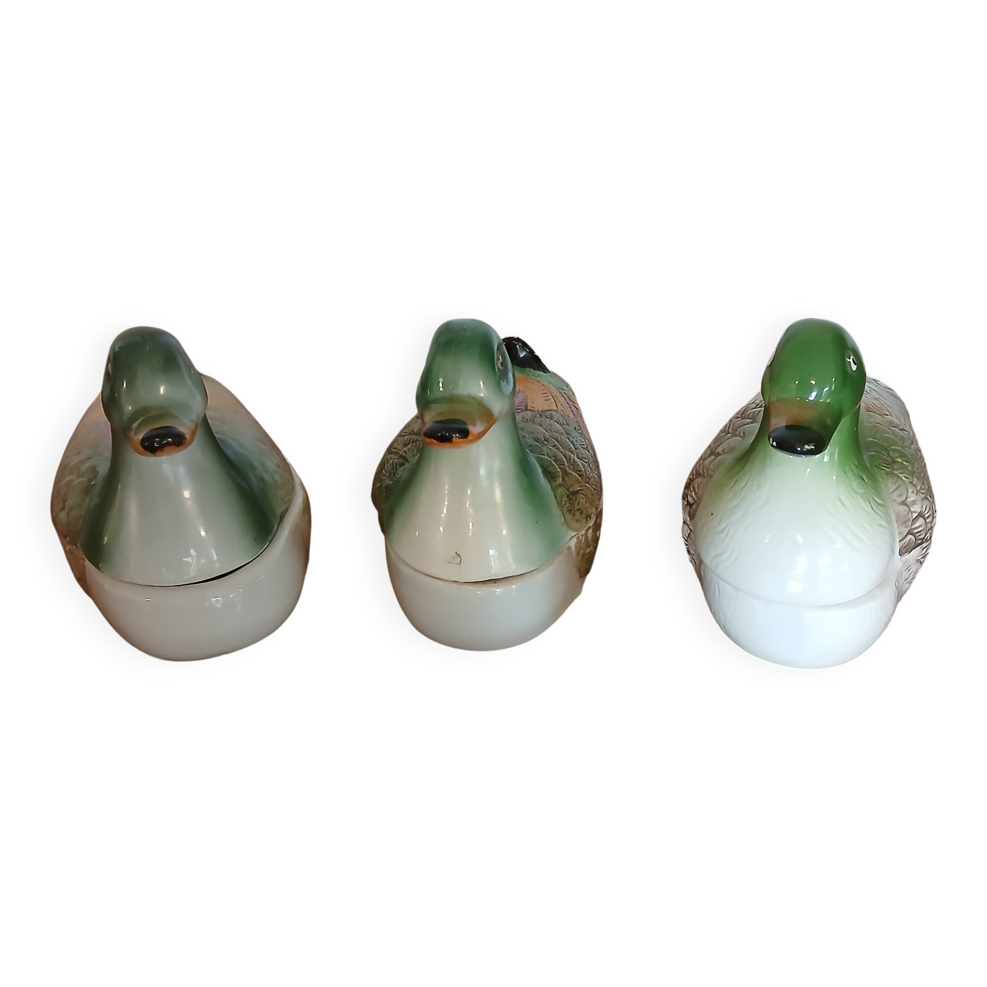 3 earthenware candy jars