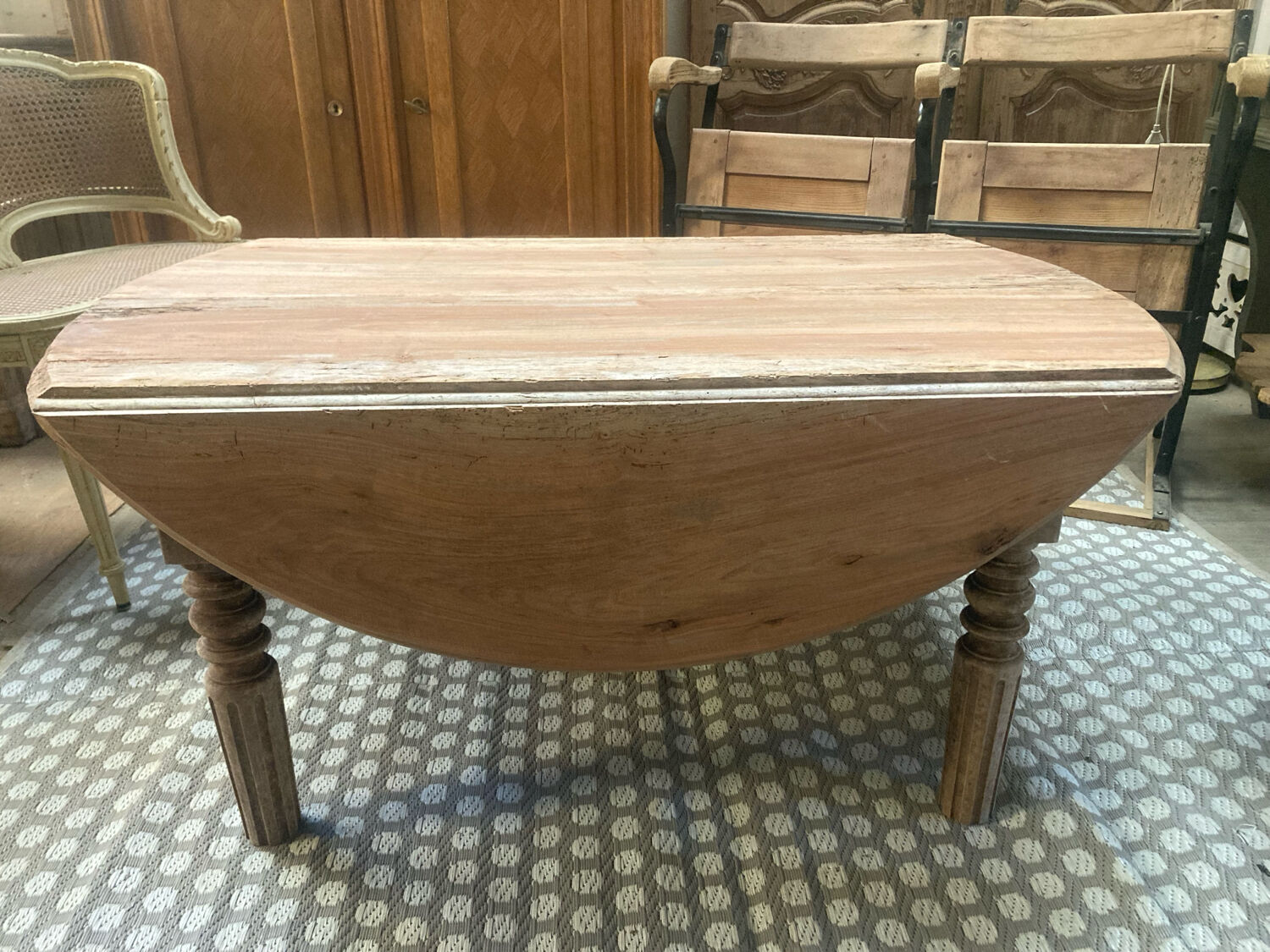 Round farmhouse coffee table